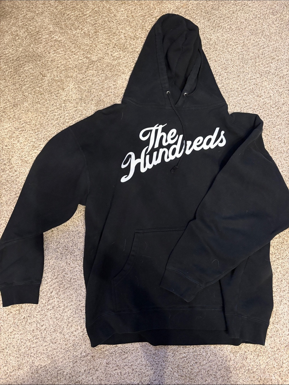 The Hundreds Black Hoodie with White Script Logo